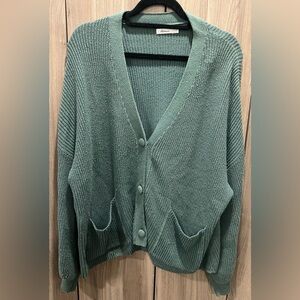Teal Button-Up Cardigan